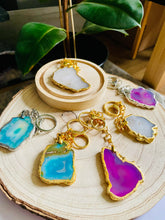 Load image into Gallery viewer, Agate Handbag/keyring Slice charm