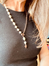 Load image into Gallery viewer, Rose Gold & White Pearls Multi Necklace/Bracelet