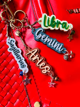 Load image into Gallery viewer, Astrology Gemstone Keyrings/Bag Charms