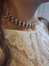 Load image into Gallery viewer, Garnet & Pearl Vintage Choker