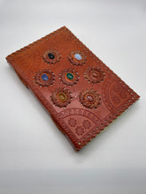 Load image into Gallery viewer, Leather Notebook with Gemstones
