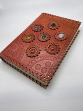 Load image into Gallery viewer, Leather Notebook with Gemstones
