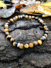 Load image into Gallery viewer, Tiger's Eye & Silver Gemstone Bracelet