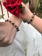 Load image into Gallery viewer, Freshwater Pearl & Wooden Bead Bracelet