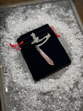Load image into Gallery viewer, Gemstone Pendulum Pendant - Clear or Rose Quartz

