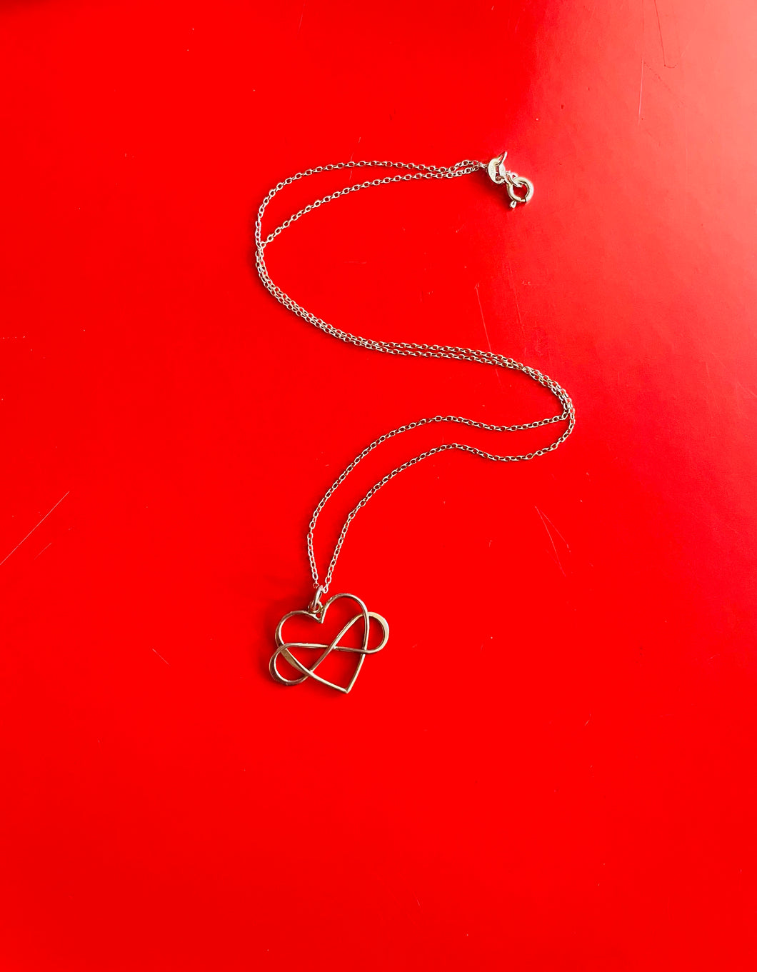 Silver Heart & Infinity Pendant