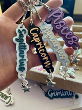 Load image into Gallery viewer, Astrology Gemstone Keyrings/Bag Charms
