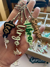 Load image into Gallery viewer, Astrology Gemstone Keyrings/Bag Charms
