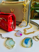 Load image into Gallery viewer, Agate Handbag/keyring Slice charm
