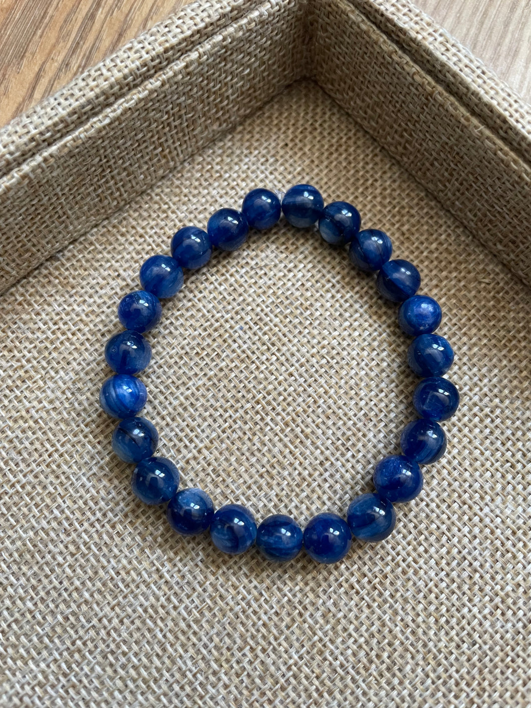 Natural Blue Kyanite Bead Bracelet