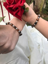 Load image into Gallery viewer, Freshwater Pearl &amp; Wooden Bead Bracelet
