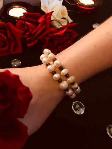 Garnet and Pearl Vintage Bracelet